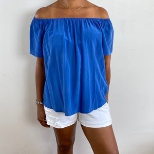 JOIE NWOT BRILLIANT BLUE SILK BLOUSE SZ M
